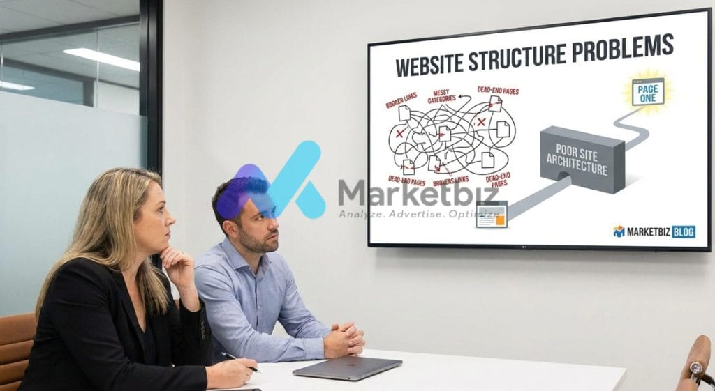 Website structure problems preventing page one rankings
