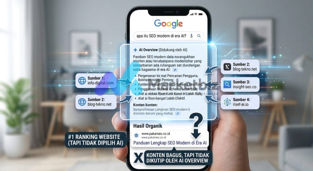 Ranking #1 Google tidak selalu muncul di AI search karena struktur konten